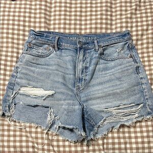 American Eagle Outfitters Distressed Light Blue Jean Shorts